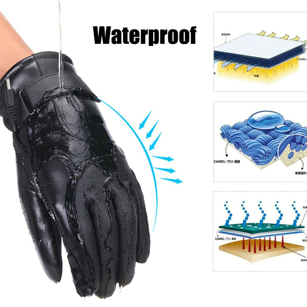 Deluxe USB Powered Heated Gloves - Thermal Windproof Hand Warmers for Winter Sports
