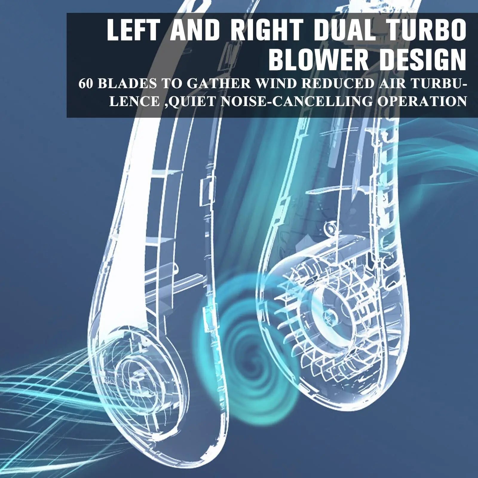 Wearable Cooling Neck Fan - USB-Powered & Hands-Free Mini Air Conditioner