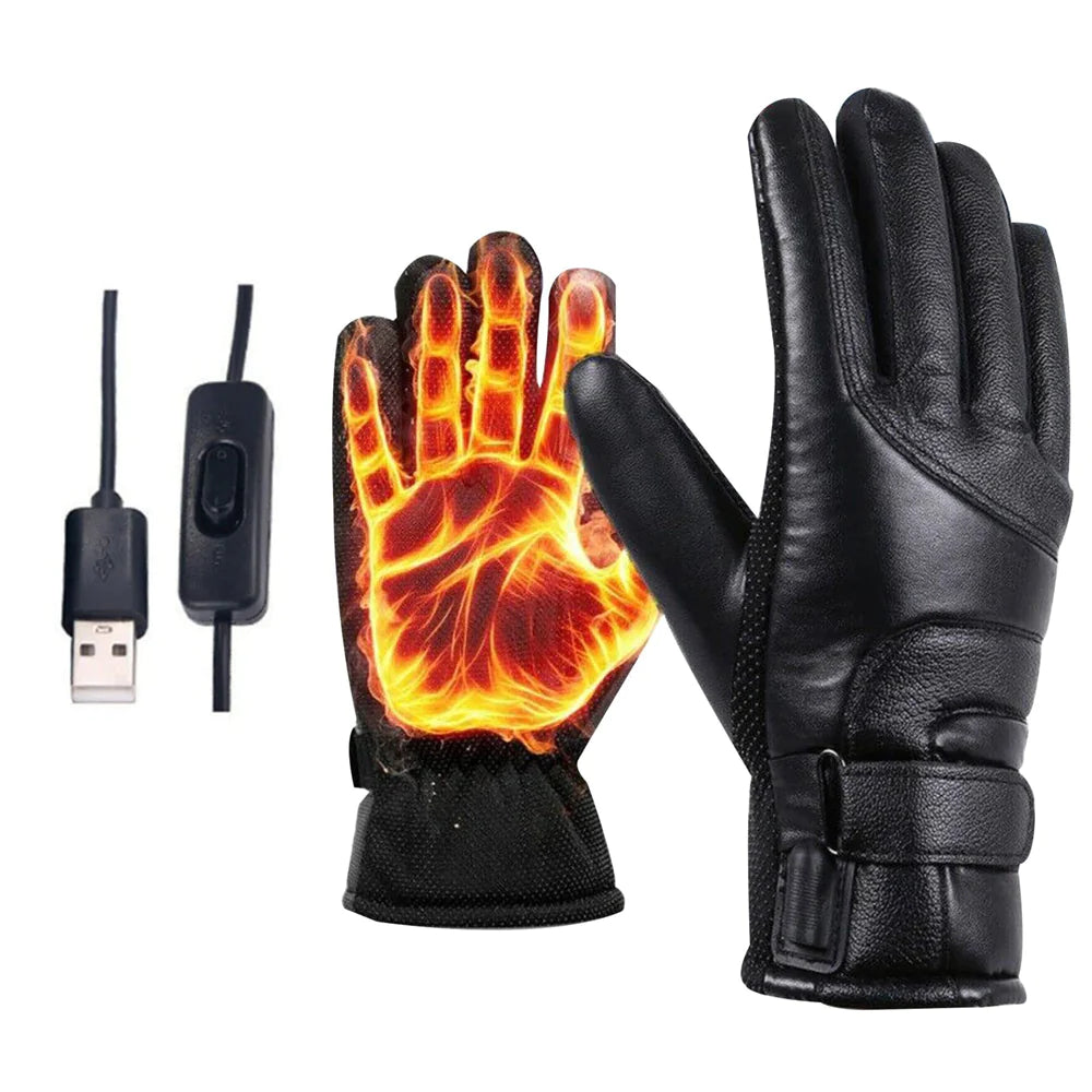 Deluxe USB Powered Heated Gloves - Thermal Windproof Hand Warmers for Winter Sports