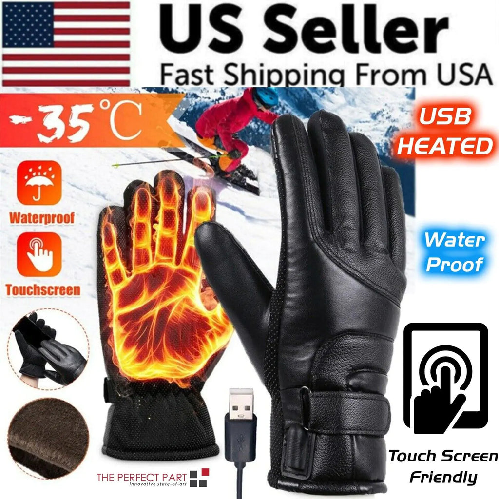 Deluxe USB Powered Heated Gloves - Thermal Windproof Hand Warmers for Winter Sports