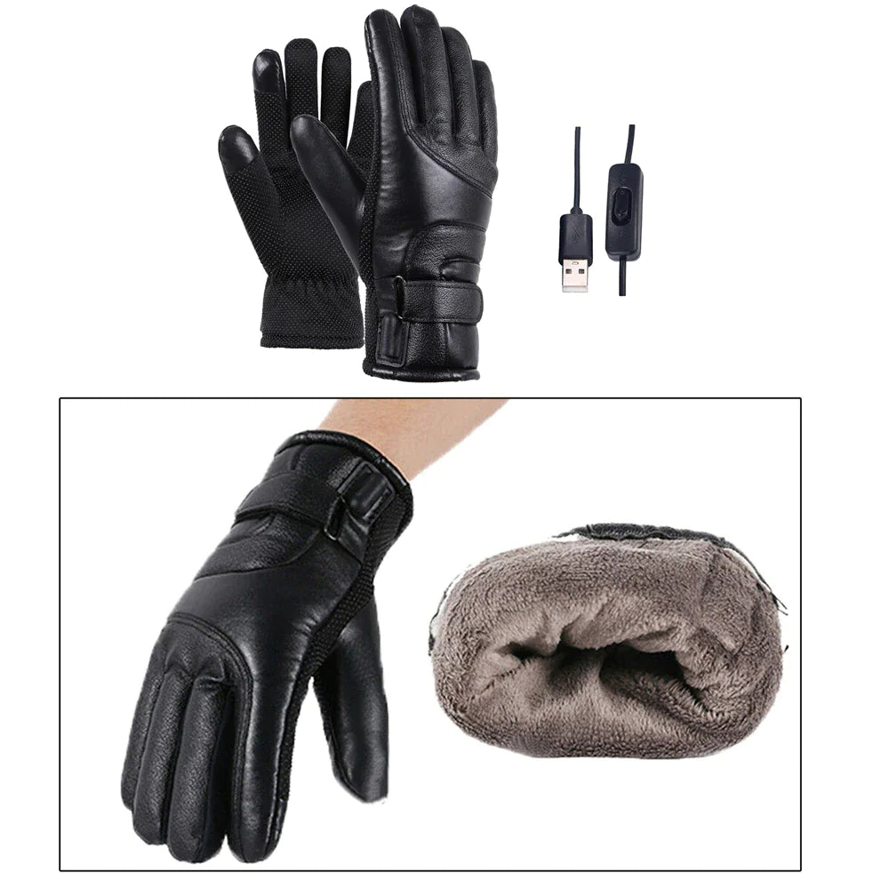 Deluxe USB Powered Heated Gloves - Thermal Windproof Hand Warmers for Winter Sports