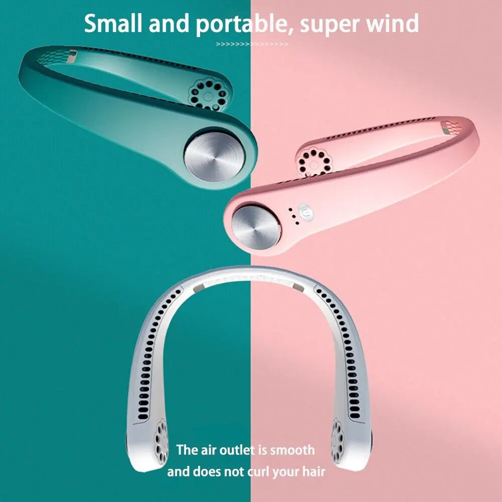 Wearable Cooling Neck Fan - USB-Powered & Hands-Free Mini Air Conditioner