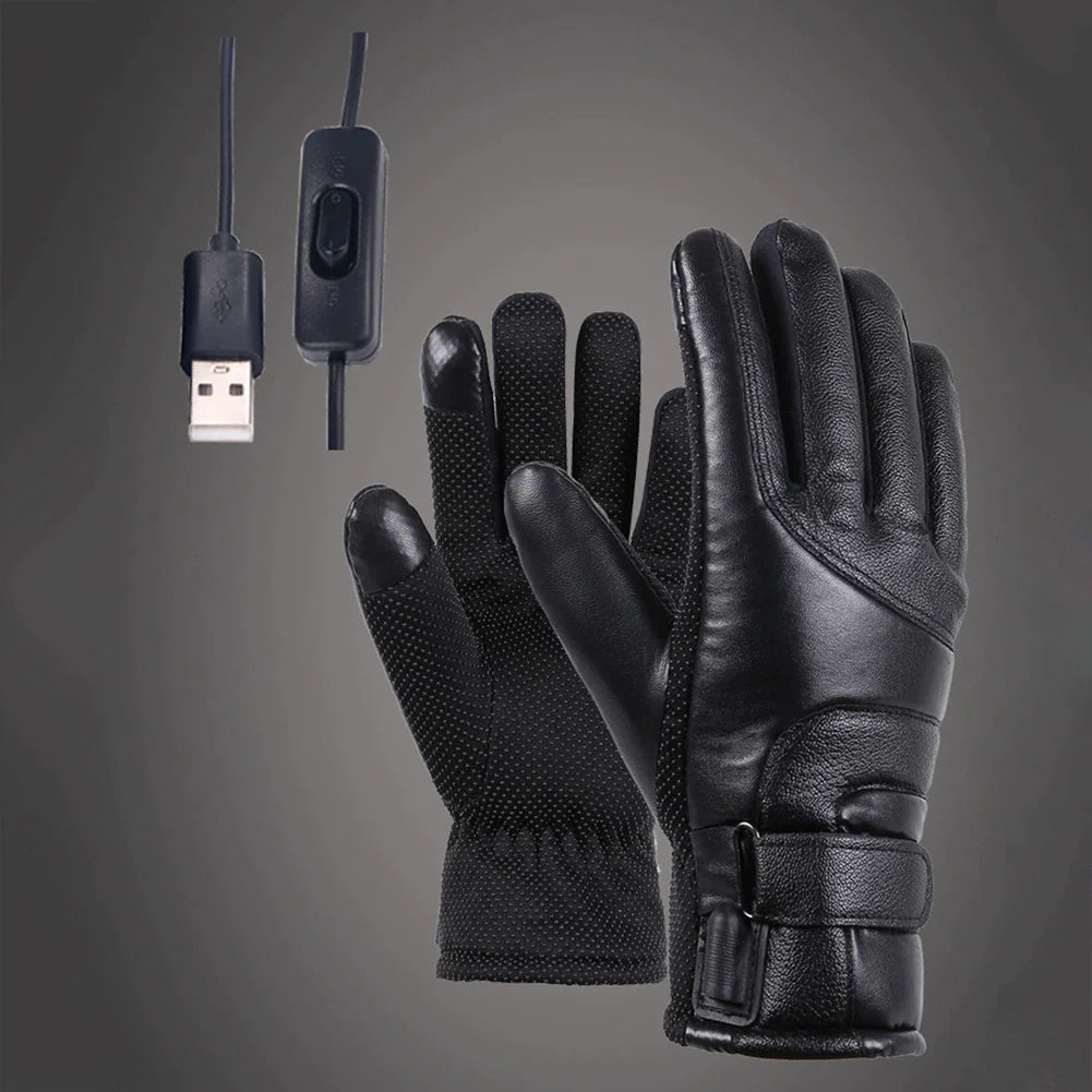 Deluxe USB Powered Heated Gloves - Thermal Windproof Hand Warmers for Winter Sports