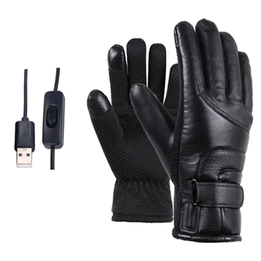 Deluxe USB Powered Heated Gloves - Thermal Windproof Hand Warmers for Winter Sports